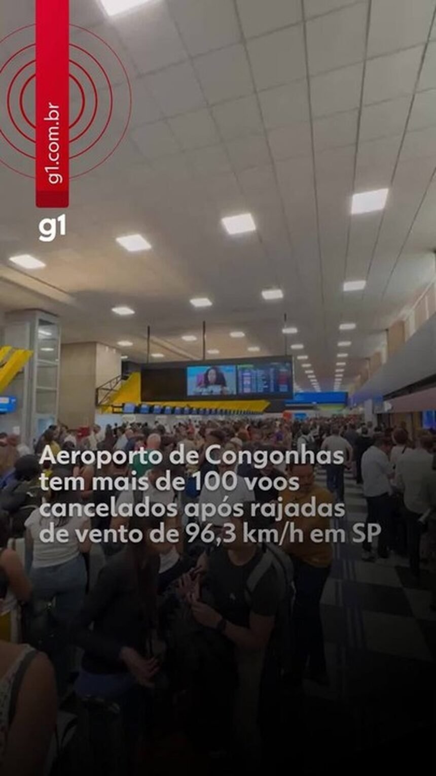 Tempestade em São Paulo provoca cancelamento de 38 voos no Aeroporto Santos Dumont