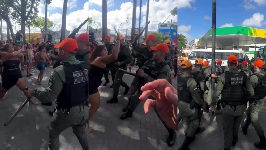 Conflito nas Ruas: Mulher Envolve-se em Altercação com Policiais no Recife